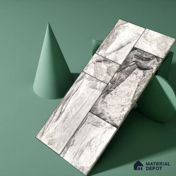 Elevation Wall Tile TL 00067 C Grey Vanilla 2 ft x 1 ft Punch Matte Finish Vitrified Tile - 9 mm | Suitable For Feature Wall, Boundary Wall, Balcony, Outdoor