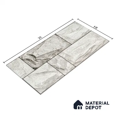 Elevation Wall Tile TL 00067 C Grey Vanilla 2 ft x 1 ft Punch Matte Finish Vitrified Tile - 9 mm | Suitable For Feature Wall, Boundary Wall, Balcony, Outdoor