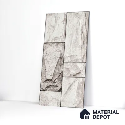 Elevation Wall Tile TL 00067 C Grey Vanilla 2 ft x 1 ft Punch Matte Finish Vitrified Tile - 9 mm | Suitable For Feature Wall, Boundary Wall, Balcony, Outdoor