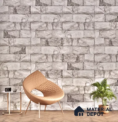 Elevation Wall Tile TL 00067 C Grey Vanilla 2 ft x 1 ft Punch Matte Finish Vitrified Tile - 9 mm | Suitable For Feature Wall, Boundary Wall, Balcony, Outdoor