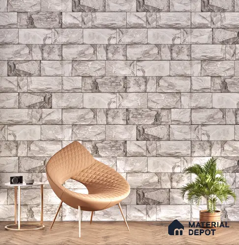 Elevation Wall Tile TL 00067 C Grey Vanilla 2 ft x 1 ft Punch Matte Finish Vitrified Tile - 9 mm | Suitable For Feature Wall, Boundary Wall, Balcony, Outdoor