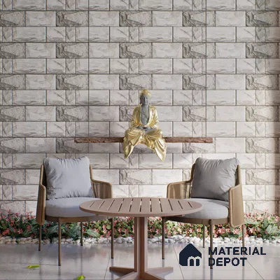 Elevation Wall Tile TL 00067 C Grey Vanilla 2 ft x 1 ft Punch Matte Finish Vitrified Tile - 9 mm | Suitable For Feature Wall, Boundary Wall, Balcony, Outdoor