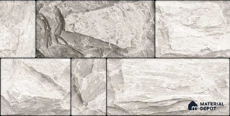 Elevation Wall Tile TL 00067 C Grey Vanilla 2 ft x 1 ft Punch Matte Finish Vitrified Tile - 9 mm | Suitable For Feature Wall, Boundary Wall, Balcony, Outdoor