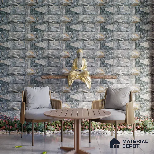 Elevation Wall Tile TL 00067 D Ash Grey 2 ft x 1 ft Punch Matte Finish Vitrified Tile - 9 mm | Ideal For Modern Facades, Outdoor Cladding, Feature Wall