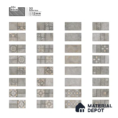 Parking Floor & Wall TL 00061 A Smoke Grey Quartz 2 ft x 1 ft Matte Finish Stone Vitrified Tile - 12 mm | 32 Random Faces | Suitable For Heavy Duty Outdoor Areas