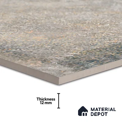 Parking Floor & Wall TL 00061 A Smoke Grey Quartz 2 ft x 1 ft Matte Finish Stone Vitrified Tile - 12 mm | 32 Random Faces | Suitable For Heavy Duty Outdoor Areas
