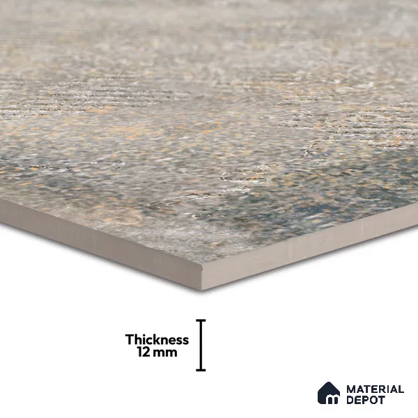 Parking Floor & Wall TL 00061 A Smoke Grey Quartz 2 ft x 1 ft Matte Finish Stone Vitrified Tile - 12 mm | 32 Random Faces | Suitable For Heavy Duty Outdoor Areas