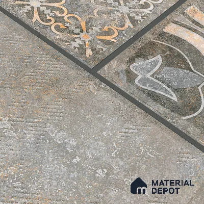 Parking Floor & Wall TL 00061 A Smoke Grey Quartz 2 ft x 1 ft Matte Finish Stone Vitrified Tile - 12 mm | 32 Random Faces | Suitable For Heavy Duty Outdoor Areas