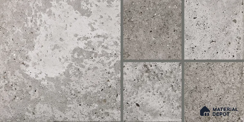 Parking Floor & Wall TL 00061 B Ash Grey Quartz 2 ft x 1 ft Matte Finish Stone Vitrified Tile - 12 mm | 32 Random Faces | Suitable For Heavy Duty Outdoor Areas