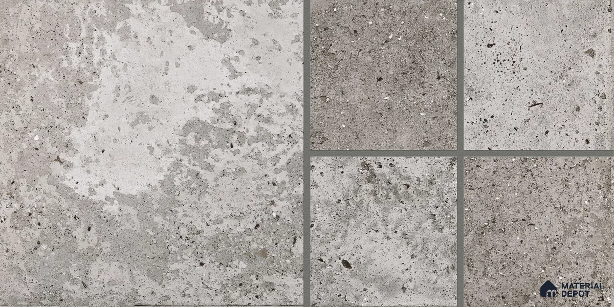 Parking Floor & Wall TL 00061 B Ash Grey Quartz 2 ft x 1 ft Matte Finish Stone Vitrified Tile - 12 mm | 32 Random Faces | Suitable For Heavy Duty Outdoor Areas