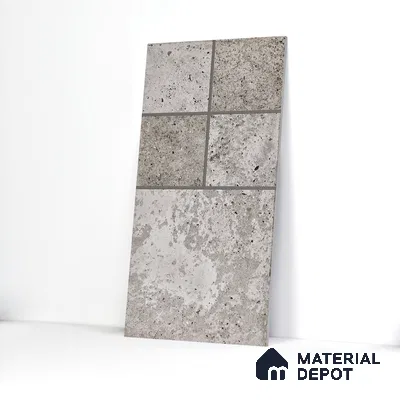 Parking Floor & Wall TL 00061 B Ash Grey Quartz 2 ft x 1 ft Matte Finish Stone Vitrified Tile - 12 mm | 32 Random Faces | Suitable For Heavy Duty Outdoor Areas
