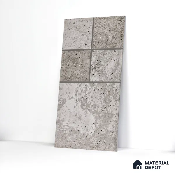 Parking Floor & Wall TL 00061 B Ash Grey Quartz 2 ft x 1 ft Matte Finish Stone Vitrified Tile - 12 mm | 32 Random Faces | Suitable For Heavy Duty Outdoor Areas