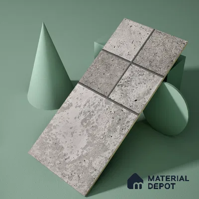 Parking Floor & Wall TL 00061 B Ash Grey Quartz 2 ft x 1 ft Matte Finish Stone Vitrified Tile - 12 mm | 32 Random Faces | Suitable For Heavy Duty Outdoor Areas