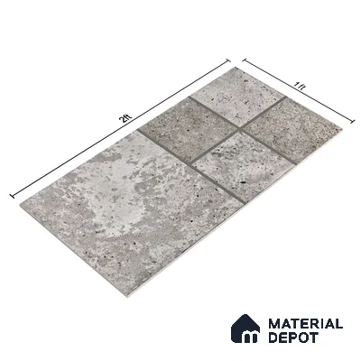Parking Floor & Wall TL 00061 B Ash Grey Quartz 2 ft x 1 ft Matte Finish Stone Vitrified Tile - 12 mm | 32 Random Faces | Suitable For Heavy Duty Outdoor Areas
