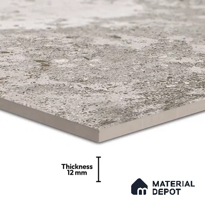 Parking Floor & Wall TL 00061 B Ash Grey Quartz 2 ft x 1 ft Matte Finish Stone Vitrified Tile - 12 mm | 32 Random Faces | Suitable For Heavy Duty Outdoor Areas