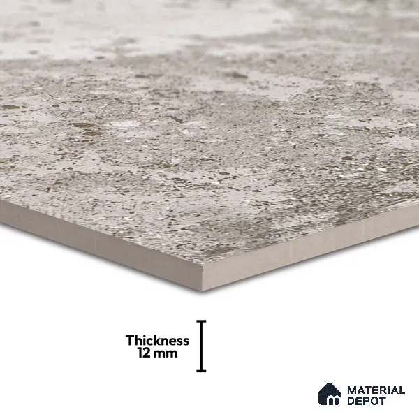 Parking Floor & Wall TL 00061 B Ash Grey Quartz 2 ft x 1 ft Matte Finish Stone Vitrified Tile - 12 mm | 32 Random Faces | Suitable For Heavy Duty Outdoor Areas