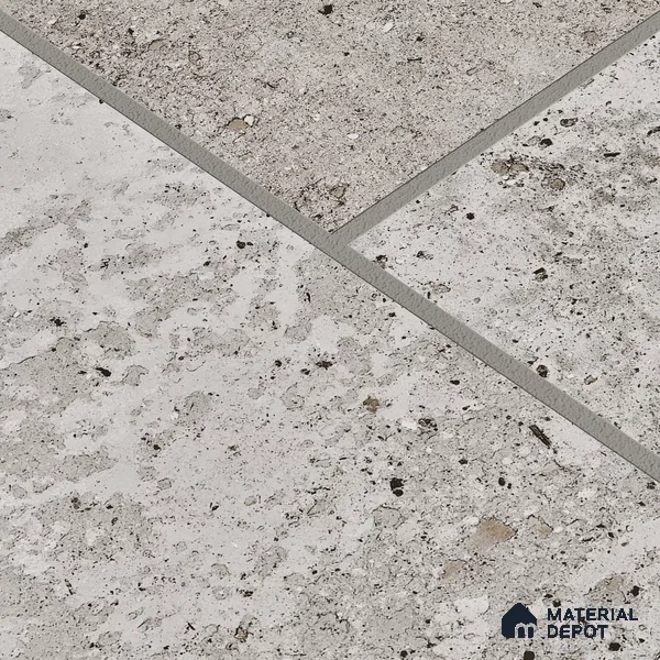 Parking Floor & Wall TL 00061 B Ash Grey Quartz 2 ft x 1 ft Matte Finish Stone Vitrified Tile - 12 mm | 32 Random Faces | Suitable For Heavy Duty Outdoor Areas