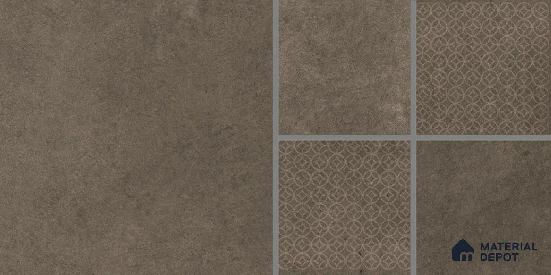 Parking Floor & Wall TL 00061 C Marrone Brown 2 ft x 1 ft Matte Finish Stone Vitrified Tile - 12 mm | 32 Random Faces | Suitable For Heavy Duty Outdoor Areas