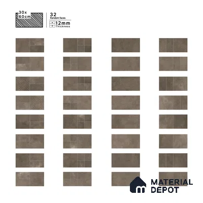 Parking Floor & Wall TL 00061 C Marrone Brown 2 ft x 1 ft Matte Finish Stone Vitrified Tile - 12 mm | 32 Random Faces | Suitable For Heavy Duty Outdoor Areas