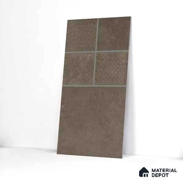 Parking Floor & Wall TL 00061 C Marrone Brown 2 ft x 1 ft Matte Finish Stone Vitrified Tile - 12 mm | 32 Random Faces | Suitable For Heavy Duty Outdoor Areas