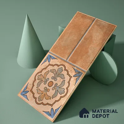 Terracotta Parking Floor & Wall TL 00061 D Red Rosy Brown 2 ft x 1 ft Matte Finish Stone Vitrified Tile - 12 mm | 32 Random Faces | Suitable For Heavy Duty Outdoor Areas