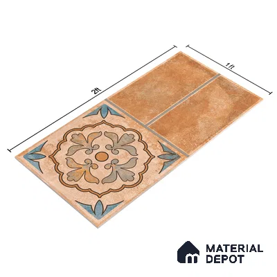 Terracotta Parking Floor & Wall TL 00061 D Red Rosy Brown 2 ft x 1 ft Matte Finish Stone Vitrified Tile - 12 mm | 32 Random Faces | Suitable For Heavy Duty Outdoor Areas