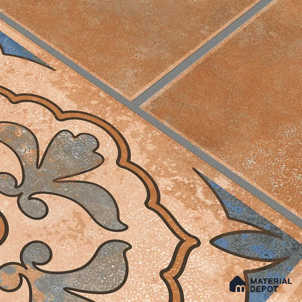 Terracotta Parking Floor & Wall TL 00061 D Red Rosy Brown 2 ft x 1 ft Matte Finish Stone Vitrified Tile - 12 mm | 32 Random Faces | Suitable For Heavy Duty Outdoor Areas