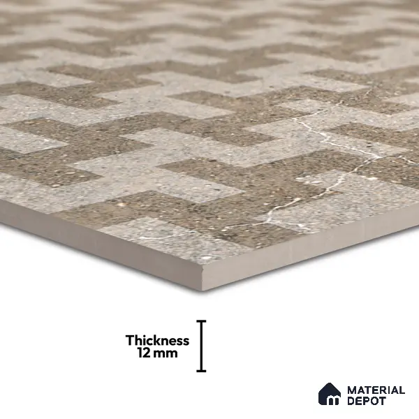 Parking Floor & Wall TL 00061 F Grayscale 2 ft x 1 ft Matte Finish Stone Vitrified Tile - 12 mm | 32 Random Faces | Suitable For Heavy Duty Outdoor Areas
