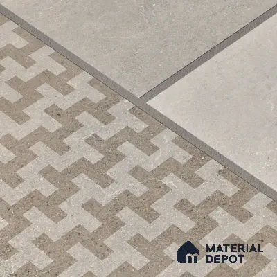 Parking Floor & Wall TL 00061 F Grayscale 2 ft x 1 ft Matte Finish Stone Vitrified Tile - 12 mm | 32 Random Faces | Suitable For Heavy Duty Outdoor Areas