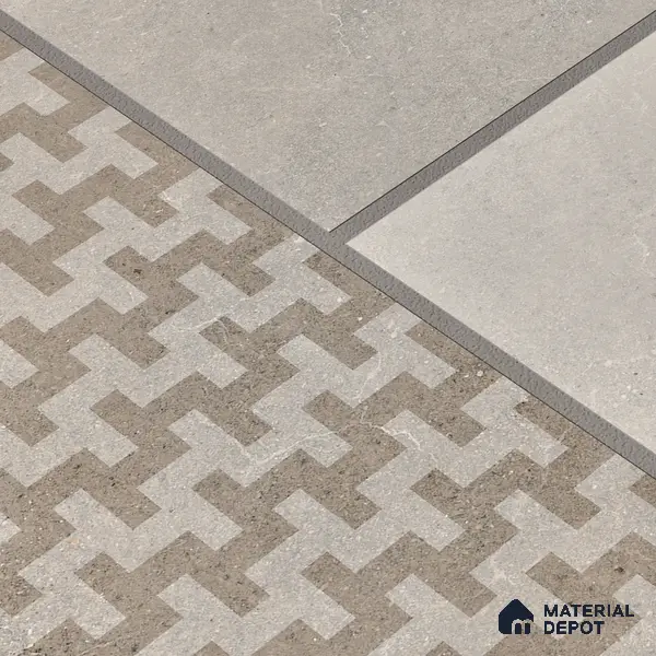 Parking Floor & Wall TL 00061 F Grayscale 2 ft x 1 ft Matte Finish Stone Vitrified Tile - 12 mm | 32 Random Faces | Suitable For Heavy Duty Outdoor Areas