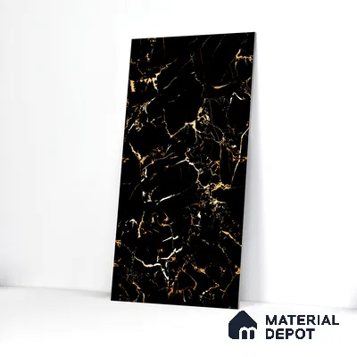 Endless Wall & Floor Vitrified Tile Space Black 4 ft x 2 ft | TL 01196 High Gloss Finish Tile - 9 mm | Suitable for Living Room, Bedroom
