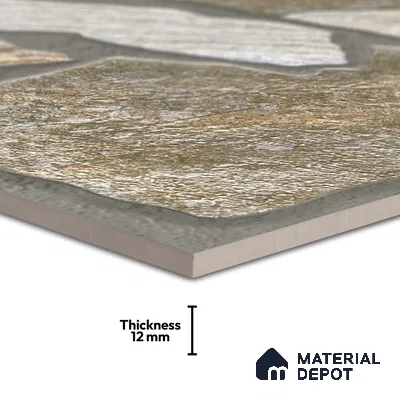 Parking Floor & Wall TL 00064 A Stone Grey 2 ft x 1 ft Matte Finish Stone Vitrified Tile - 12 mm | 16 Random Faces | Suitable For Heavy Duty Outdoor Areas