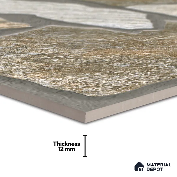 Parking Floor & Wall TL 00064 A Stone Grey 2 ft x 1 ft Matte Finish Stone Vitrified Tile - 12 mm | 16 Random Faces | Suitable For Heavy Duty Outdoor Areas
