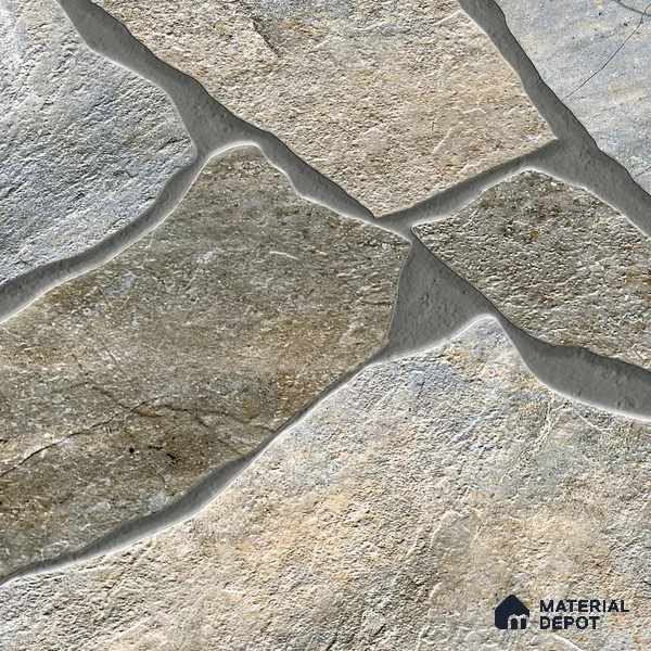 Parking Floor & Wall TL 00064 A Stone Grey 2 ft x 1 ft Matte Finish Stone Vitrified Tile - 12 mm | 16 Random Faces | Suitable For Heavy Duty Outdoor Areas