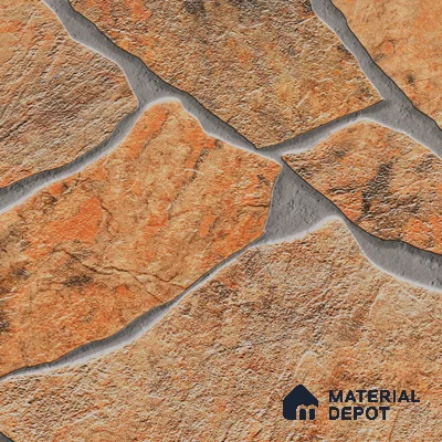 Parking Floor & Wall TL 00064 B Rocky Brown 2 ft x 1 ft Matte Finish Stone Vitrified Tile - 12 mm | 16 Random Faces | Suitable For Heavy Duty Outdoor Areas