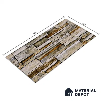 Elevation Wall Tile TL 00079 A Tan Brown 2 ft x 1 ft Stacked Punch Matte Finish Vitrified Tile - 9 mm | Suitable For Feature Wall, Boundary Wall, Balcony, Outdoor (Sample)