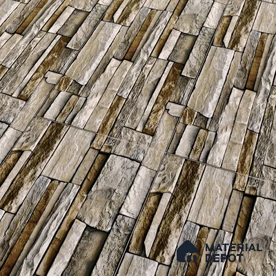 Elevation Wall Tile TL 00079 A Tan Brown 2 ft x 1 ft Stacked Punch Matte Finish Vitrified Tile - 9 mm | Suitable For Feature Wall, Boundary Wall, Balcony, Outdoor (Sample)