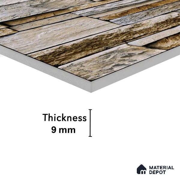 Elevation Wall Tile TL 00079 A Tan Brown 2 ft x 1 ft Stacked Punch Matte Finish Vitrified Tile - 9 mm | Suitable For Feature Wall, Boundary Wall, Balcony, Outdoor (Sample)