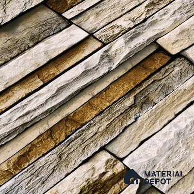Elevation Wall Tile TL 00079 A Tan Brown 2 ft x 1 ft Stacked Punch Matte Finish Vitrified Tile - 9 mm | Suitable For Feature Wall, Boundary Wall, Balcony, Outdoor (Sample)