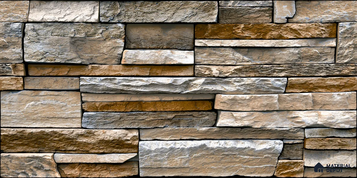 Elevation Wall Tile TL 00079 A Tan Brown 2 ft x 1 ft Stacked Punch Matte Finish Vitrified Tile - 9 mm | Suitable For Feature Wall, Boundary Wall, Balcony, Outdoor (Sample)