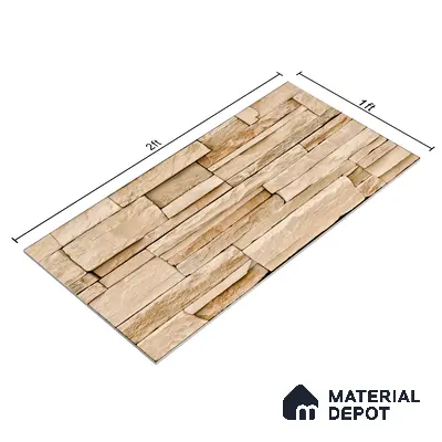 Elevation Wall Tile TL 00079 B Light Beige 2 ft x 1 ft Punch Matte Finish Vitrified Tile - 9 mm | Ideal For Modern Facades, Outdoor Cladding, Feature Wall