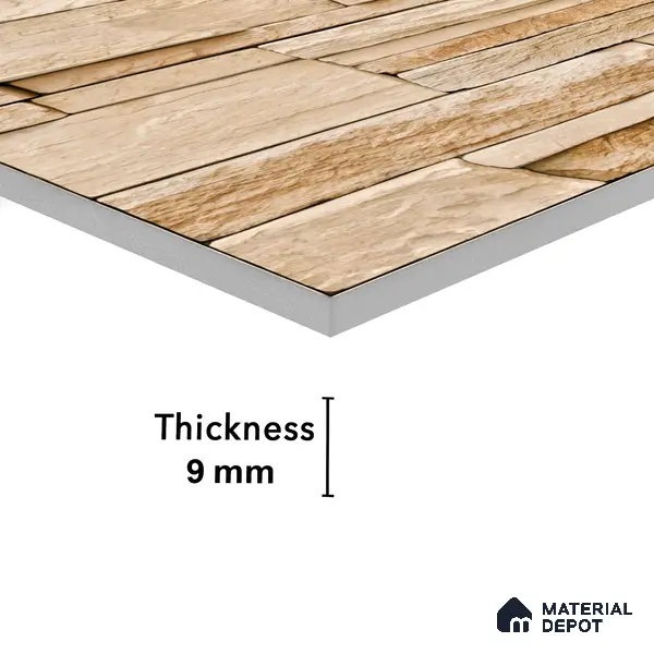 Elevation Wall Tile TL 00079 B Light Beige 2 ft x 1 ft Punch Matte Finish Vitrified Tile - 9 mm | Ideal For Modern Facades, Outdoor Cladding, Feature Wall
