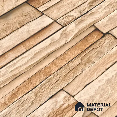 Elevation Wall Tile TL 00079 B Light Beige 2 ft x 1 ft Punch Matte Finish Vitrified Tile - 9 mm | Ideal For Modern Facades, Outdoor Cladding, Feature Wall