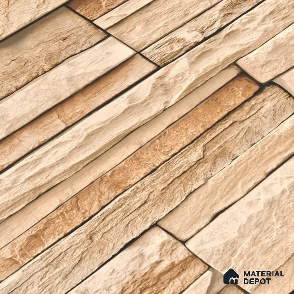 Elevation Wall Tile TL 00079 B Light Beige 2 ft x 1 ft Punch Matte Finish Vitrified Tile - 9 mm | Ideal For Modern Facades, Outdoor Cladding, Feature Wall