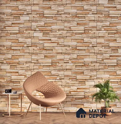Elevation Wall Tile TL 00079 B Light Beige 2 ft x 1 ft Punch Matte Finish Vitrified Tile - 9 mm | Ideal For Modern Facades, Outdoor Cladding, Feature Wall