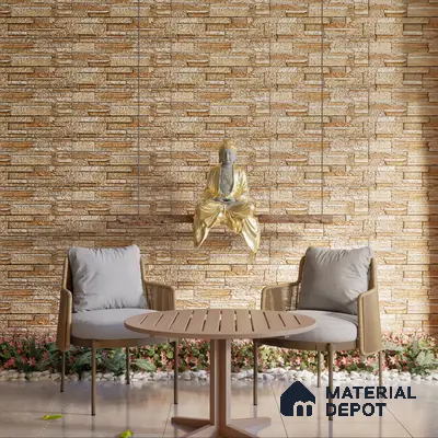 Elevation Wall Tile TL 00079 B Light Beige 2 ft x 1 ft Punch Matte Finish Vitrified Tile - 9 mm | Ideal For Modern Facades, Outdoor Cladding, Feature Wall