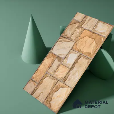 Elevation Wall Tile TL 00085 A Terra Brown 2 ft x 1 ft Punch Matte Finish Vitrified Tile - 9 mm | Ideal For Modern Facades, Outdoor Cladding, Feature Wall