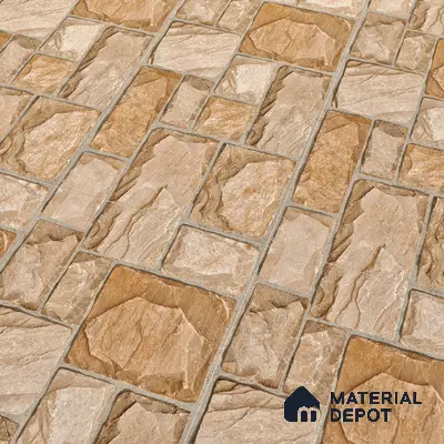 Elevation Wall Tile TL 00085 A Terra Brown 2 ft x 1 ft Punch Matte Finish Vitrified Tile - 9 mm | Ideal For Modern Facades, Outdoor Cladding, Feature Wall