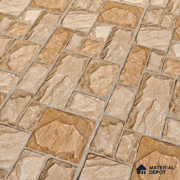 Elevation Wall Tile TL 00085 A Terra Brown 2 ft x 1 ft Punch Matte Finish Vitrified Tile - 9 mm | Ideal For Modern Facades, Outdoor Cladding, Feature Wall