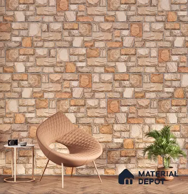 Elevation Wall Tile TL 00085 A Terra Brown 2 ft x 1 ft Punch Matte Finish Vitrified Tile - 9 mm | Ideal For Modern Facades, Outdoor Cladding, Feature Wall